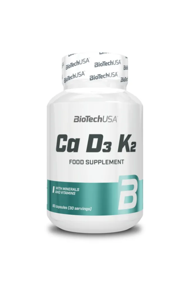 BioTech USA Ca D3 K2 - wapń, witamina D3 + K2 90kaps.