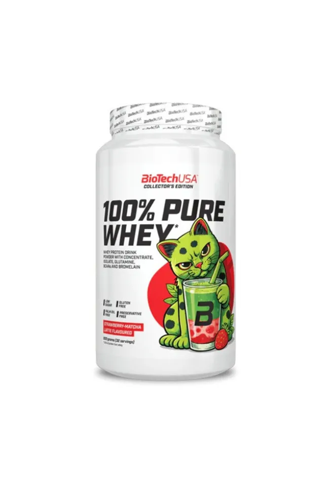 BioTech USA 100% Pure Whey - odżywka białkowa Limited Edition - 900 g Strawberry Matcha Latte