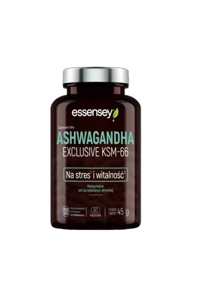 Essensey Ashwagandha Exclusive KSM-66 - ashwagandha 5% witanolidów - 90kaps.