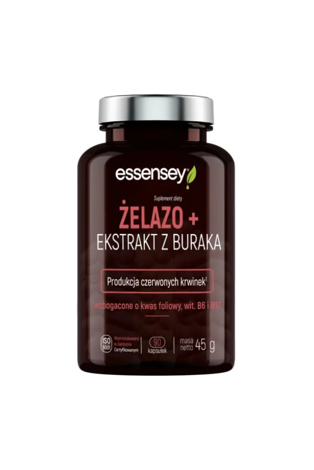 Essensey Żelazo + Ekstrakt z Buraka 90 kaps.