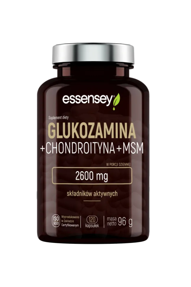 Essensey Glukozamina, Chondroityna i MSM - Siarka Organiczna 120kaps.
