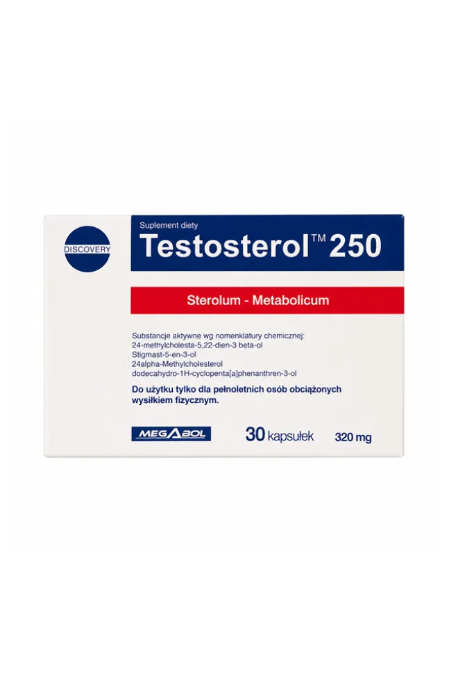 Megabol Testosterol 250 - fitosterole na wzrost mięśni - 30kaps.