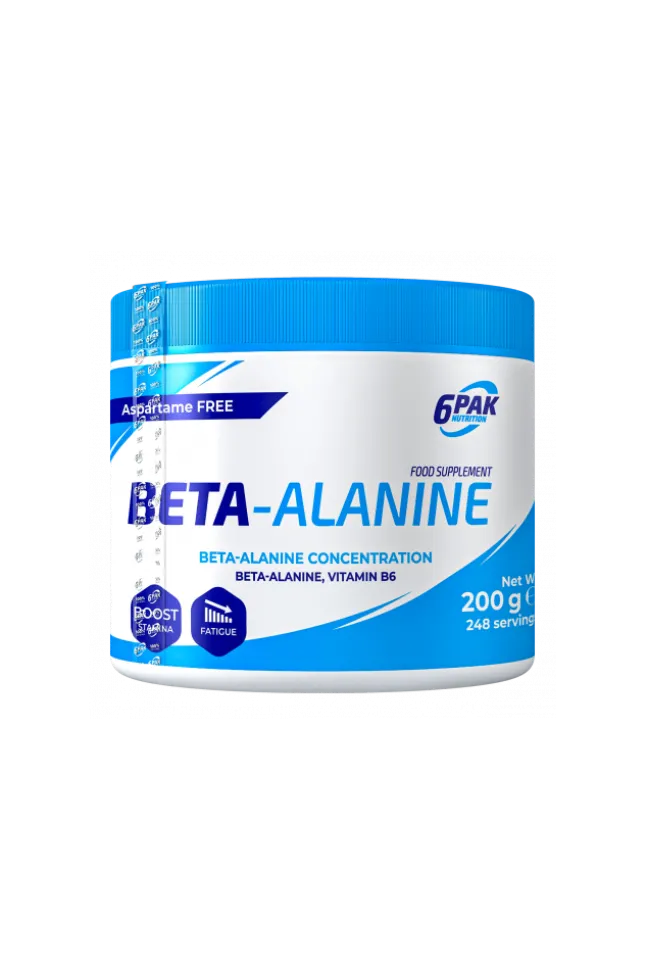 6PAK Nutrition Beta Alanine - beta alanina naturalna z tauryną - 200g