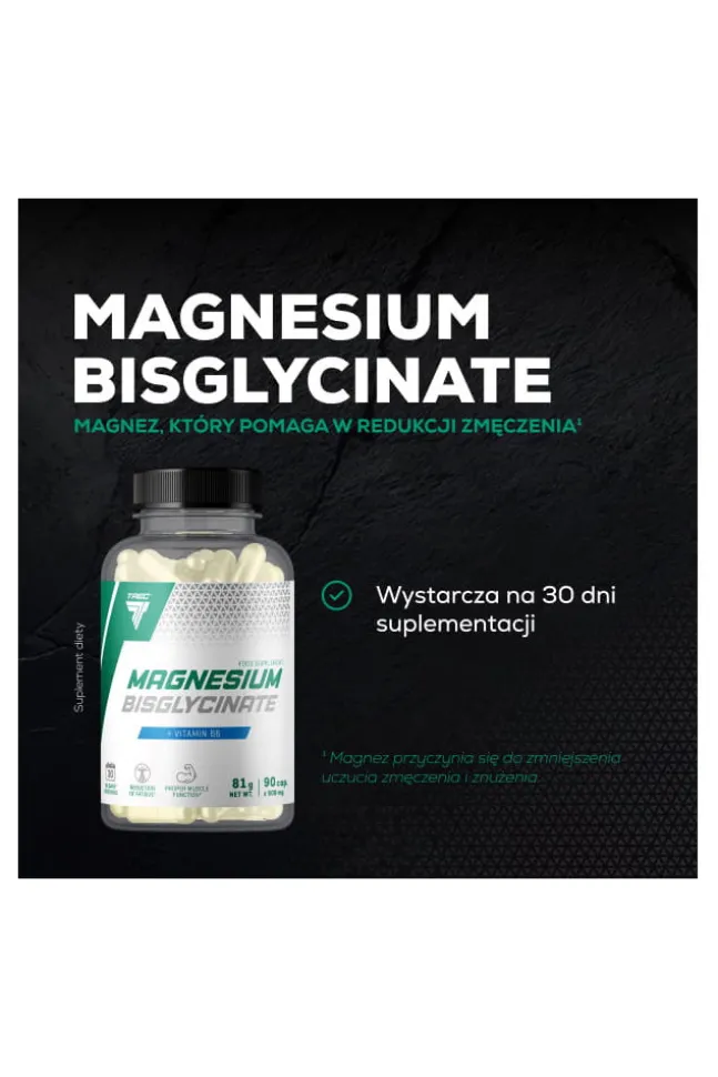 Trec Magnesium Bisglycinate - diglicynian magnezu z witaminą B6 90 kaps.
