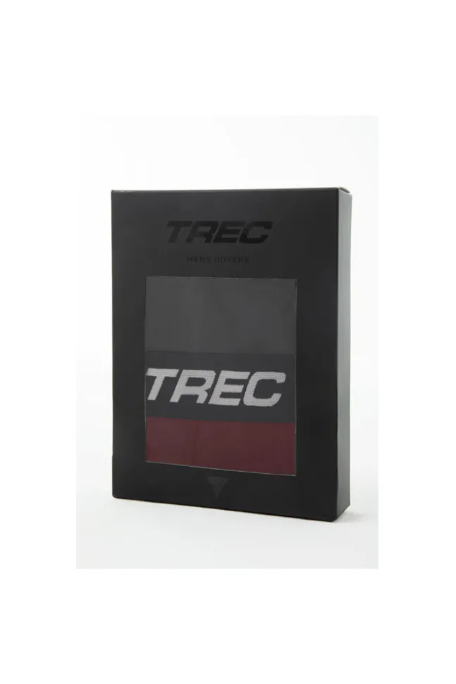 Trec Wear Boxer Shorts 190 Grey-Burgundy - 2pak bokserek męskich