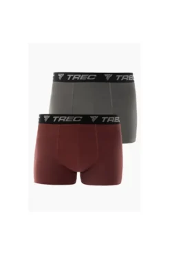 Trec Wear Boxer Shorts 190 Grey-Burgundy - 2pak bokserek męskich