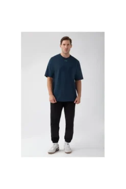 Trec Wear Granatowy T-shirt męski TW BASIC TSHIRT OVERSIZE 181 M NAVY