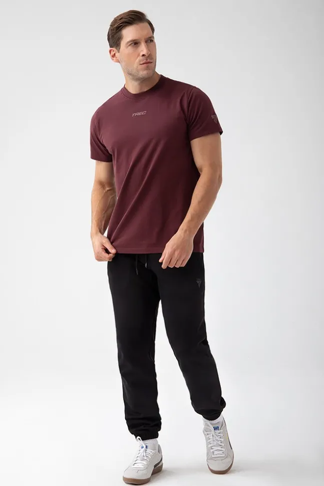 Trec Wear NOWOŚĆ Bordowy T-shirt męski TW BASIC TSHIRT 182 M BURGUNDY