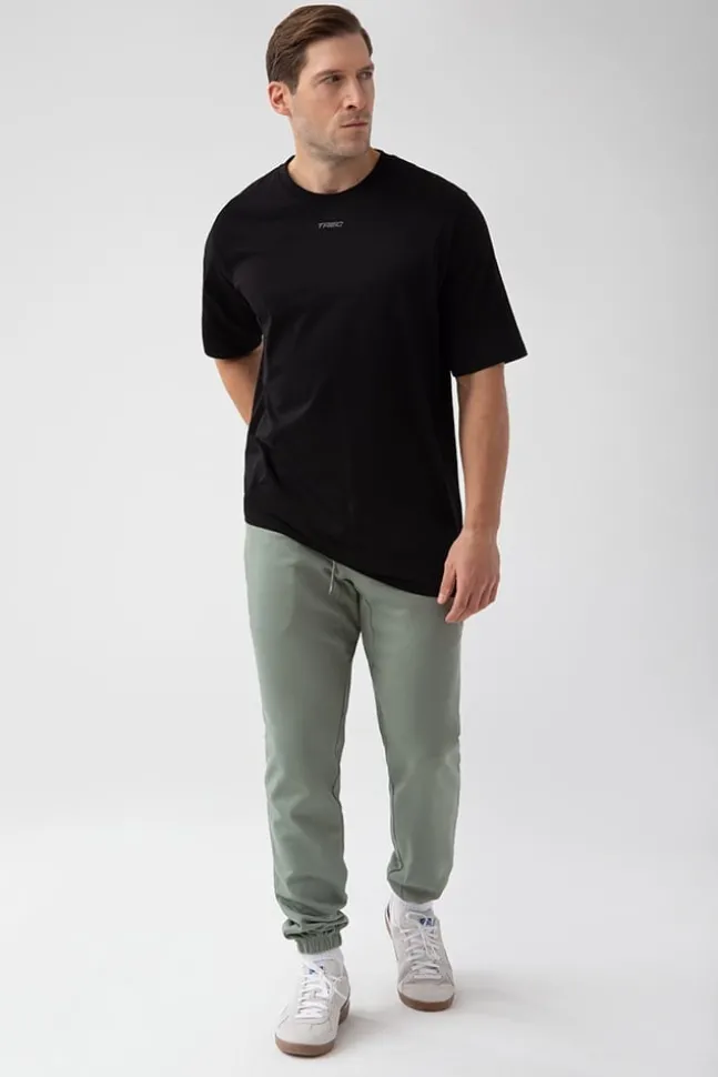 Trec Wear NOWOŚĆ Czarny T-shirt męski TW BASIC TSHIRT OVERSIZE 181 M BLACK