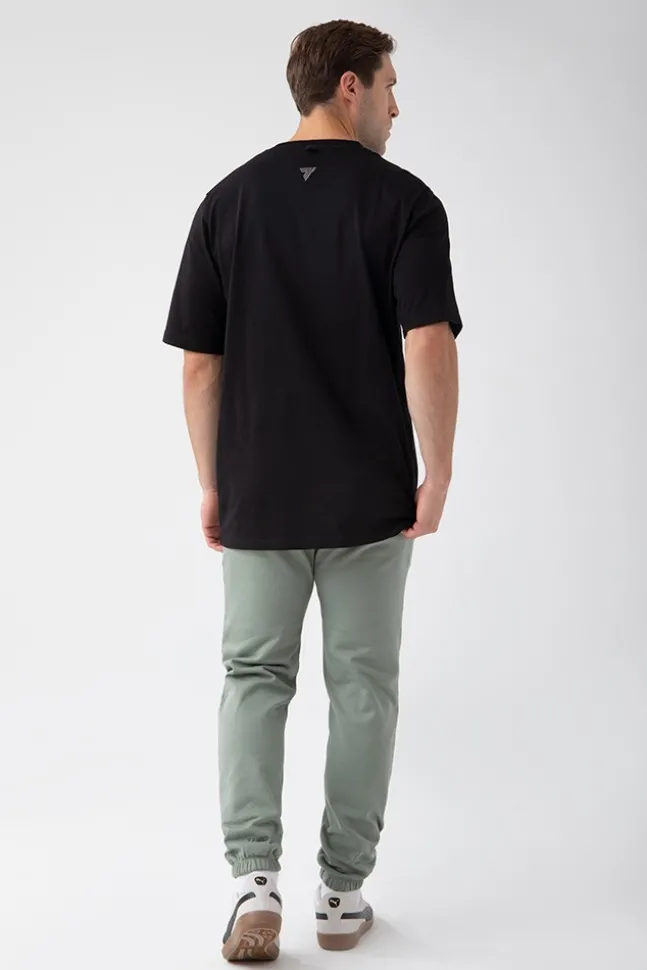 Trec Wear NOWOŚĆ Czarny T-shirt męski TW BASIC TSHIRT OVERSIZE 181 M BLACK