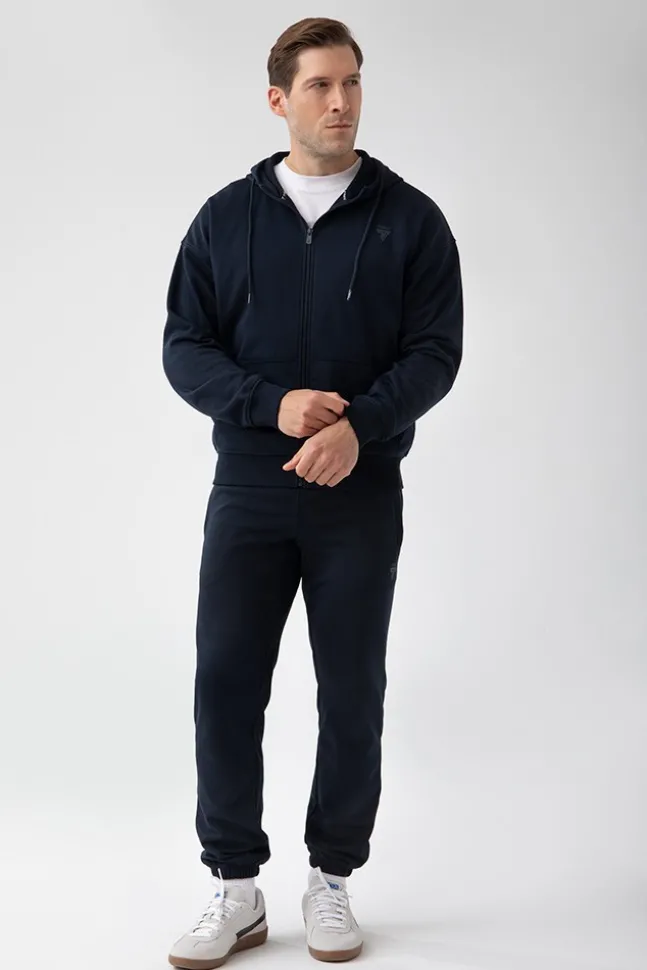 Trec Wear NOWOŚĆ Granatowa bluza rozpinana męska TW BASIC HOODIE ZIP 181 M NAVY