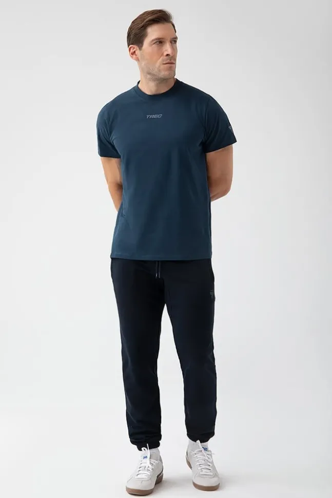Trec Wear NOWOŚĆ Granatowy T-shirt męski TW BASIC TSHIRT 182 M NAVY