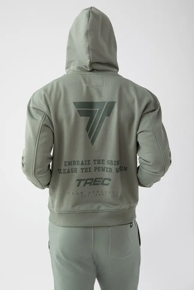 Trec Wear NOWOŚĆ Zielona bluza męska z kapturem TW BASIC HOODIE 183 M GREEN