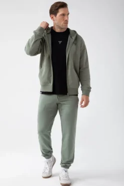 Trec Wear NOWOŚĆ Zielona bluza rozpinana męska TW BASIC HOODIE ZIP 180 M GREEN
