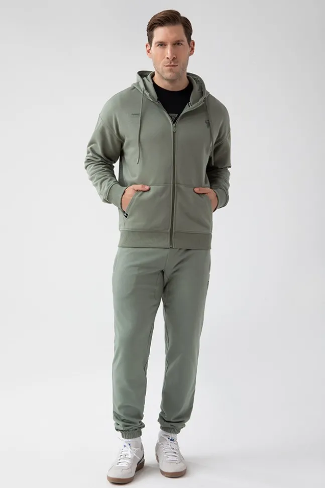 Trec Wear NOWOŚĆ Zielona bluza rozpinana męska TW BASIC HOODIE ZIP 180 M GREEN